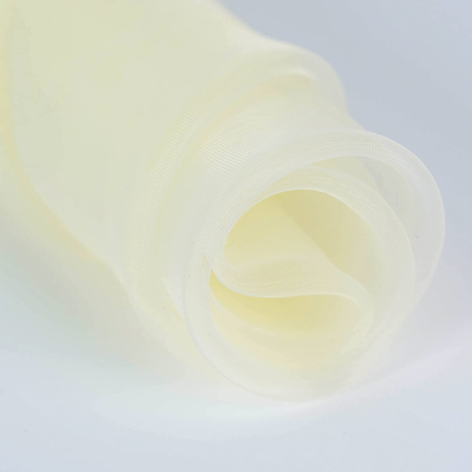 150 cm Breit Organza Stoff Tüll Stoff Transparente Rolle Sheer Stoff Eleganter Dekorativer Stoff für Hochzeitsstuhl Tischdekoration Party DIY Crafts(Size:1.5 * 20m,Color:milchweiß)