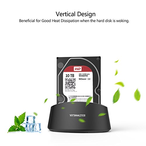 Yottamaster Docking Station USB 3.0 per Dischi Rigidi 2,5 e 3,5 Pollici con Alimentatore 12V2A HDD SSD UASP Windows Mac Linux