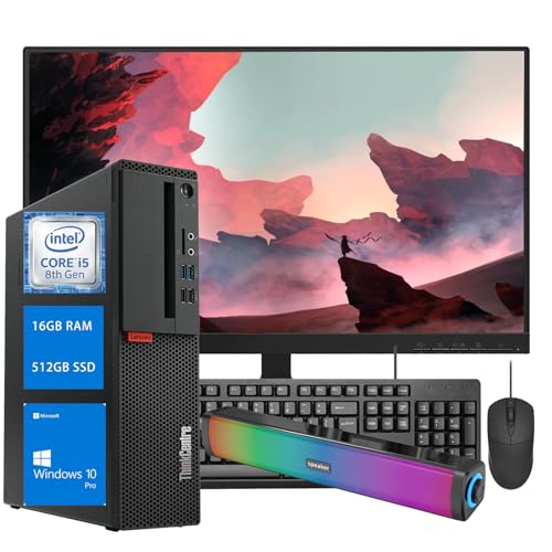 联想 ThinkCentre M720s SFF 台式电脑，配备 22 英寸 FHD 显示器...