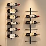 X-cosrack DIY 12 Bottles Wall Mounted Wine Rack, Detachable Wine Storage Organizer, Used Alone or A Set of 4, Wall Wine Display, for Kitchen, Dining Room, Bar, Wine Cellar