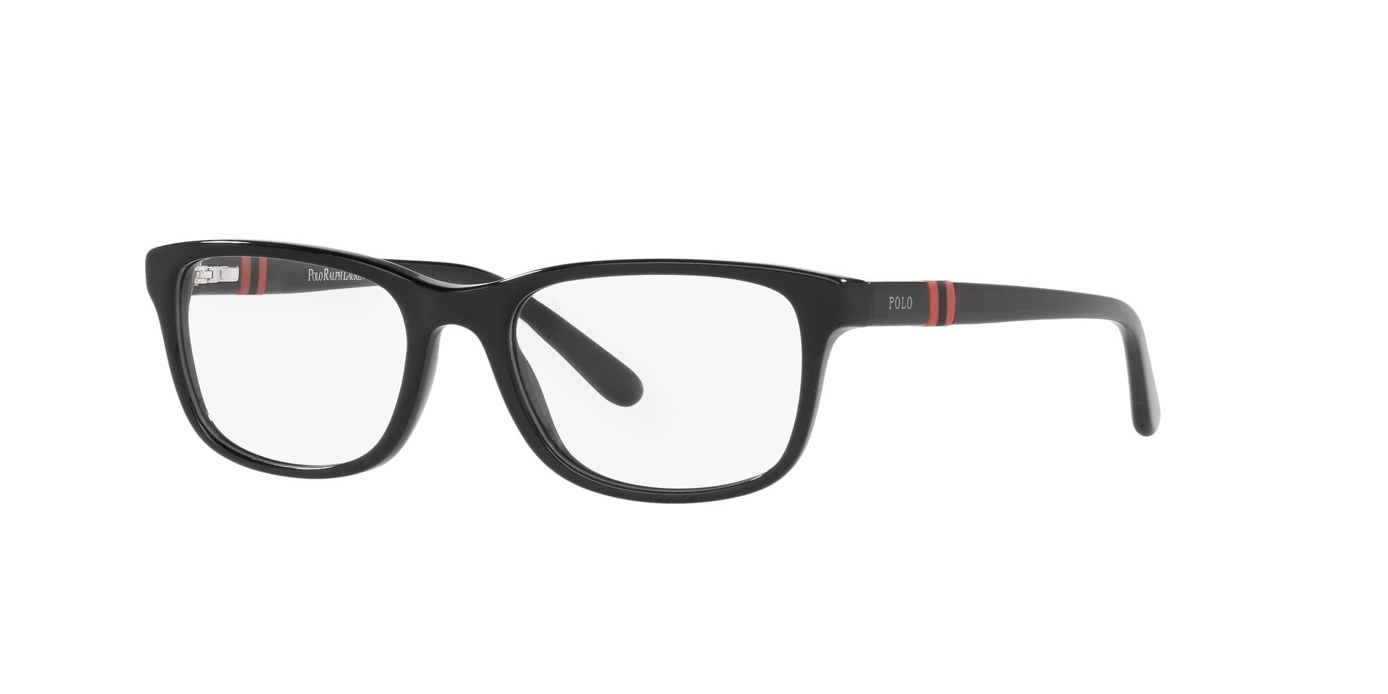 Polo Ralph Lauren Kids' PP8541 Rectangular Prescription Eyewear Frames, Shiny Black/Demo Lens, 49 mm
