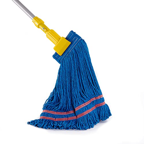 Image of Matthew Cleaning Microfiber String Mop Heavy Duty Commercial Wet Mop Head Replacement,Excellent Absorbency,Premium Launderability,Reusable for Home,Commercial and Industrial Use(Blue,12Pack)