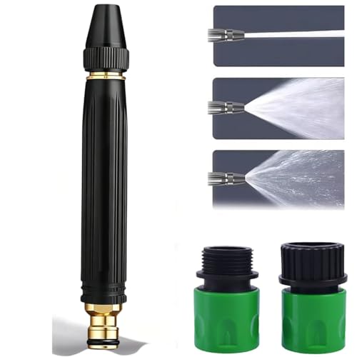 High Pressure Hose Nozzle & Water Gun, Heavy Duty Metal Garden Hose Nozzle with Adjustable Spray, Pressure Washer Hose Attachment, US Standard 3/4" GHT for Car Wash, Patio, Lawn & Plant Watering by Generic - Used condition - US$8.12