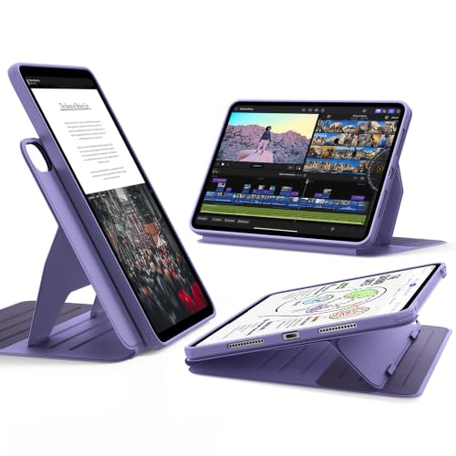 Image of ESR for iPad Air 13 Inch Case M4 /M3 /M2 (2026 /2025 /2024), Removable Magnetic Cover with Pencil Charging & Storage, Adjustable Portrait /Landscape Stand, 9 Standing Angles, Shift Series, Purple