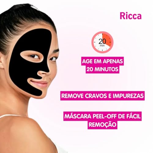 Ricca Máscara Facial Preta Removedora de Cravos