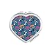 Colourful Music Notes Blue Mirror Heart Portable Hand Pocket Makeup