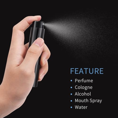 Image of 3Pcs 8ml Cologne Travel Bottle, Perfume Atomizer, Refillable Perfume Sprayer, Twist Up Perfume Bottle, Mini Perfume Dispenser（Black）
