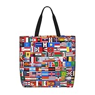 Various flags Single-shoulder convenience bag: We use polyester fiber to make it carefully, which is wear-resistant, sturdy and thick. The handbag has no zipper closure. It is very light and comfortable, suitable for single shoulder or hand-held. Min...