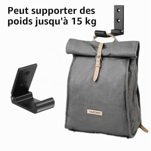 LiYiJiKeJi 4 Pcs Crochet Porte Manteau Mural, Crochet Pliable Mural, crochets muraux pliables pour suspendre sacs, vêtements, serviettes, chapeaux, sacs à dos (noir) – vue 4