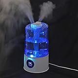3500 ml de gran capacidad: diseñado con un tanque de 3500 ml para producir mejor y más niebla, el humidificador de 3500 ml liberará niebla a una velocidad de 350 ml cada hora como máximo en un área de 30-40 metros cuadrados, perfecto para dormitorio, sala de estar, yoga , Spa, Hotel, etc.