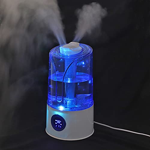 HOMGEN Humidificateur d'air Ultrasonique Silencieux 3,5L,Humidificateur d'Air Bébé,<30dB, Diffuseur d'Arômes,Buse à 360 Degrés,Veilleuse LED à Sept Couleurs,pour Bureau/Chambre/Maison de 30-40㎡ Cover