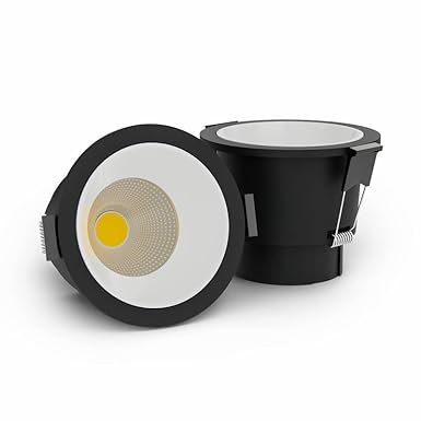 Harold Electricals 7W Alpha Series Concealed COB Spotlight | Recessed Ceiling LED Light - Black Body(White Reflector) Warm White Light
