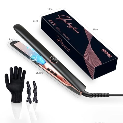 Plancha y Rizador de Pelo 2 en 1 Cerámica Negro Rosa miniatura 2