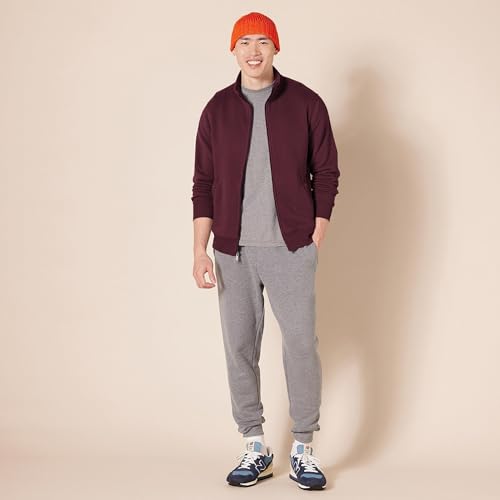 Image of Amazon Essentials Men's Standard Full-Zip Fleece Mock Neck Midweight Sweatshirt with Pockets