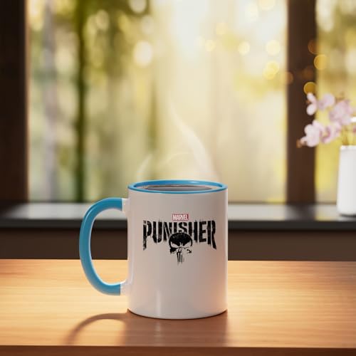 Taza de cerámica Marvel The Punisher 11 onzas azul/blanca miniatura 3