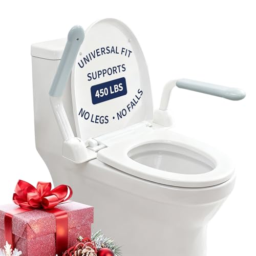 IJDD Toilet Safety Rails for Seniors with Flip-Up Armrests, Heavy Duty Toilet Support Rails with...