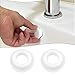 LT Easiyl 10pcs Overflow Covers Wash Basin 31x24x10mm Rubber Overflow Ring Round Overflow Cover Suitable for Families Hotels Shopping Malls for Bathtub Sink