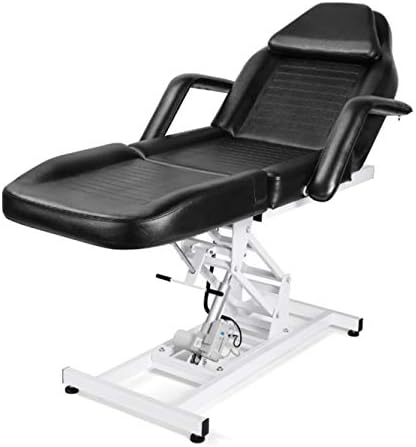 Salon Style Electric Black Massage Table Beauty Bed Chair with Motorized Reclinable Height Power Lift Salon Studio Equipment