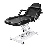 Salon Style Electric Black Massage Table Beauty Bed Chair with Motorized Reclinable Height Power Lif