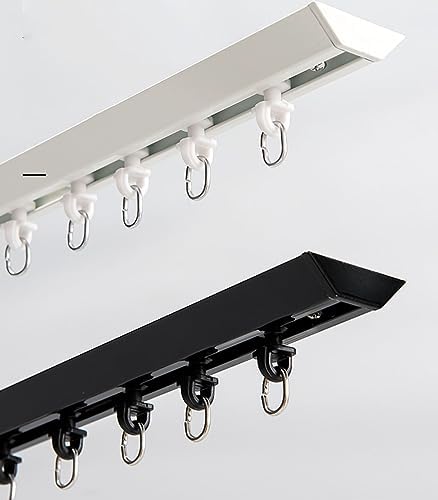 10/20/60/80/100/150/200 Pack Curtain Track Glider Hooks - Black & White Mute Rollers & Wheels, Replacement Accessories for Smooth Curtain Operation (10pcs)