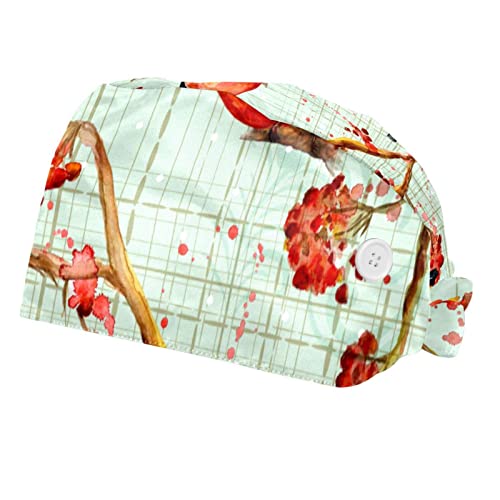 Chapeaux de Travail Unisexe Ajustables Lot de 2 Casquettes Motif Oiseaux de Noël