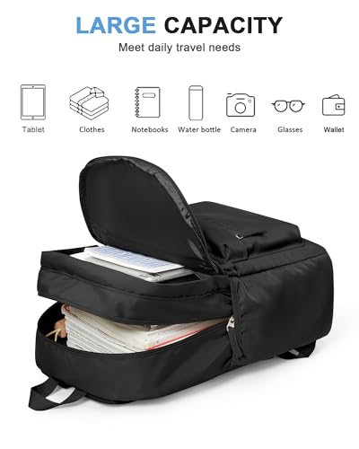 VGCUB Black School Backpacks Travel Book Bag Waterproof Work Light Aesthetic College Backpack for School Girls Boys Teens Mochilas Escolares Para Niñas Casual Daypack for Women Men4