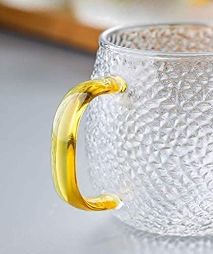 Image of Glass Coffee Tea Milk Mug with Golden Handle for Home Office and Traveling Espresso Chocolate & Beverage, Mocha, Fruit Drink, Shake, Cappuccino Mug 400 ML