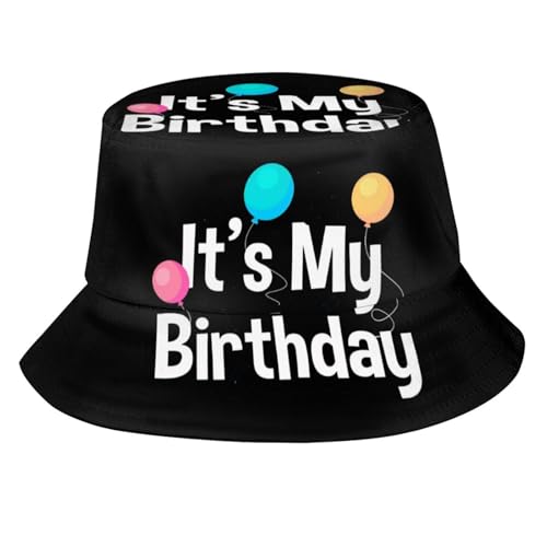 Image of It's My Birthday Bucket Hat for Women & Men, Funny Sun Hat - Packable Outdoor Fisherman Cap Gift for Party