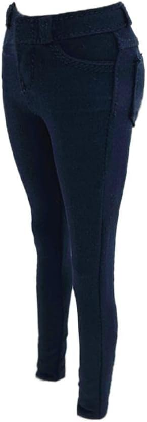 Female Action Figure Pants Skinny Trousers Doll Clothes Casual Leggings Cloth Material Suitable for Collection Display Home Decoration, Dark Blue