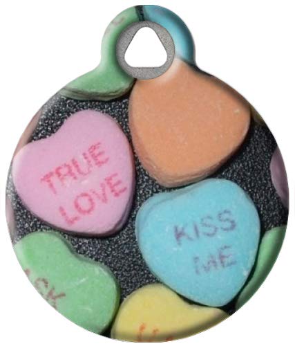 Dog Tag Art Valentine Candy Custom Pet ID Tag for Dogs (Large), Cute, Funny Valentine's Day Dog Tags and Cat Tags, Durable Personalized Dog Tags with Customized Identification Information