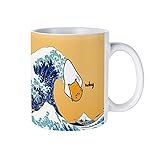 ceramic coffee/tea cup gift, Gudetama's Great Wave Funny Morning Coffee mug, 11 OZ