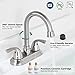 PARLOS Two-Handle Bathroom Sink Faucet with Metal Drain Assembly and Supply Hose Lead-Free cUPC Mixer Double Handle Tap Laundry Utility Faucet Brushed Nickel, 13591