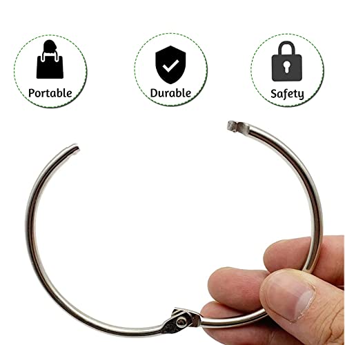 image for Sartkuie 5pcs Loose Leaf Binder Rings,Metal Book Rings,Keychain Key Ri