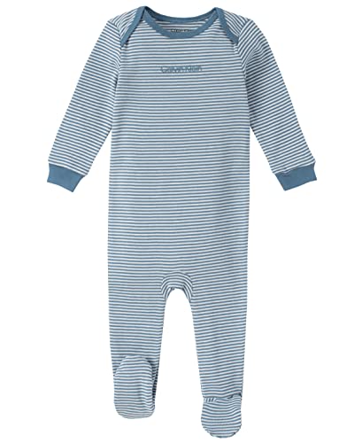 Calvin Klein CKAGN17A-999 Organic Baby Boys Essentials Long Sleeve Footed Coverall cover