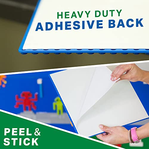 Barcaloo Peel And Stick Baseplates - Self Adhesive Building Brick Plates For Table Top Play - 10 Inch X 10 Inch Adhesive Base Plate Panels, Compatible With All Major Brands - 4 Pack, (2 Blue, 2 Green) #TOP2