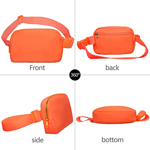 Image of VOROLO Fanny Pack For Women And Men Crossbody Bag Black+Orange-1