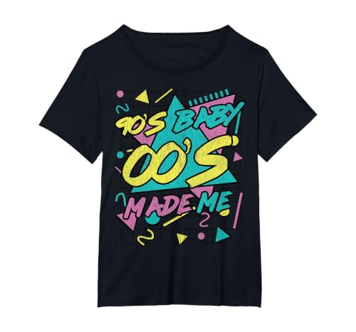 90's Baby 00's Made Me 1990s Vibes 90s Culture T-Shirt, Women's Plus, Black, 5X