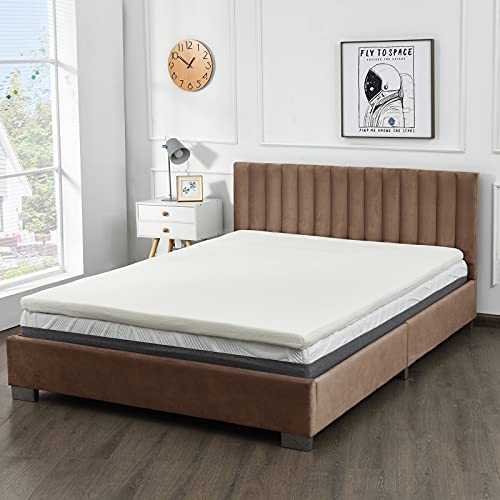 COSTWAY Mattress Topper, 5cm Memory Foam Bed Topper with Removable Cover, Ultra Soft Mattress Pad for Pressure Relief and Restful Sleep (White, Super King Size-180 x 200cm)