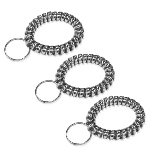 Image of TENOC Spiral Coil Keychain, Anti-lost Key Chain Holder Lanyard Cord for Sauna Outdoor Sports and Gym Pool