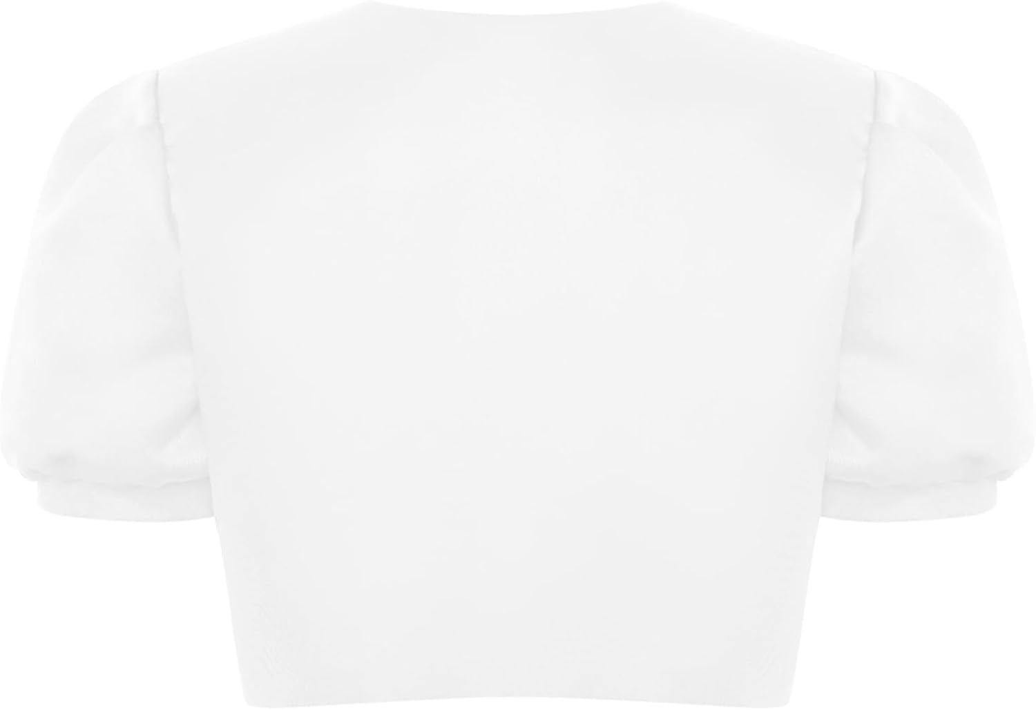 ranrann Kids Girls Puff Sleeve Bolero Shrug Sweater Open Front Cardigan for Flower Girl Communion Jacket