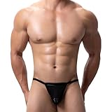 Gatamiau Perizoma Uomo String Rete Sexy Tanga Mankini Vita Bassa Thong Traspirante Mutande Maschile Biancheria Intima Slip Trasparente San Valentino (IT, Testo, L, Regular, Regular, Nero)