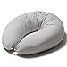 Niimo Coussin d'allaitement et de Grossesse pour Dormir Multifonctionnel Reducteur Oreiller de Corps Femme Enceinte Alpha XXL Housse 100% Cotton Amovible (Gris)