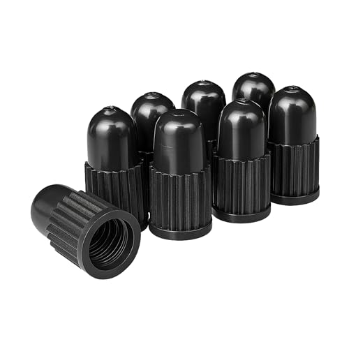 Ventilkappen aus Hartplastik 8 Stück in Schwarz für Fahrradreifen mit Dunlop- oder Presta Ventil Fahrrad Ventil Kappen Reifenventil Abdeckung Fahrradschlauch Luftventilkappe Fahrradventil Cap