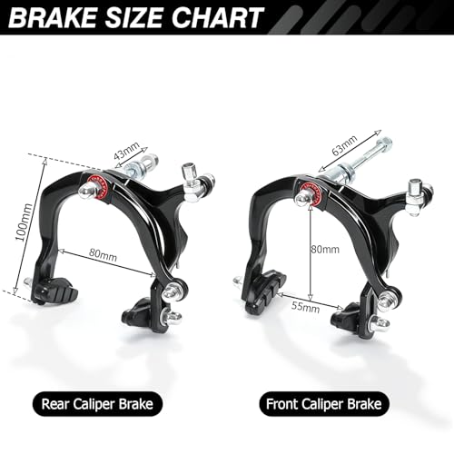 image for Qcdou Bike Brakes Set,Front and Rear C Bicycle Brake,Complete Universa