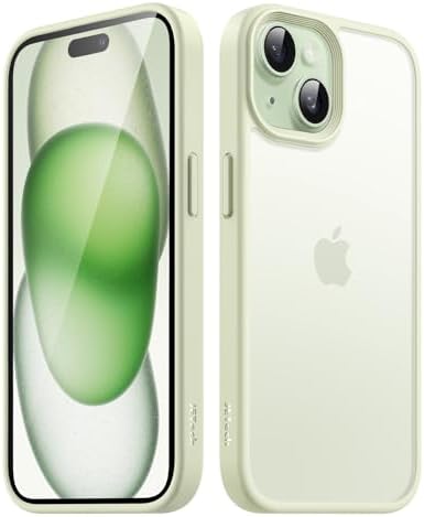 JETech Etui Matowe do iPhone 15 6,1 Cala, Odporny na Wstrząsy Ochrona Przed Upadkiem Klasy Wojskowej, Matte Case Półprzezroczysta Tylna Obudowa, Odporna Odciski Palców (Czarny)