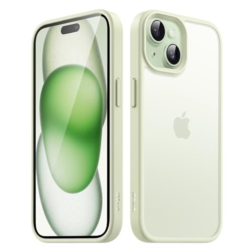 Image of JETech Matte Cover Case for iPhone 15 6.1-Inch, Shockproof Case Military Grade Drop Protection, Frosted Translucent Back Phone Cover, Anti-Fingerprint (Green)