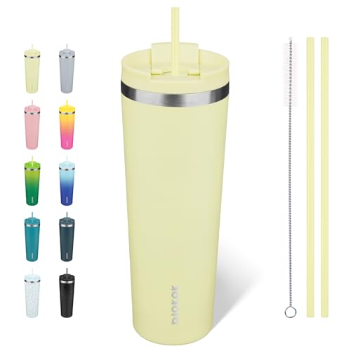 Image of BJPKPK 30 oz Coffee Tumbler with Straw, Insulated Stainless Steel Cup
