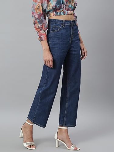 Image of KOTTY Women's Classic Fit Straight Jeans - Mid Waist with Clean Lines