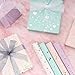LaRibbons 4 Rolls Gift Wrapping Paper, Heart/Polka Dots/ 2 Kinds Stars Design for Birthday, Baby Shower, Wedding, Bridal Shower, 30 Inch X 10 Feet Per Roll