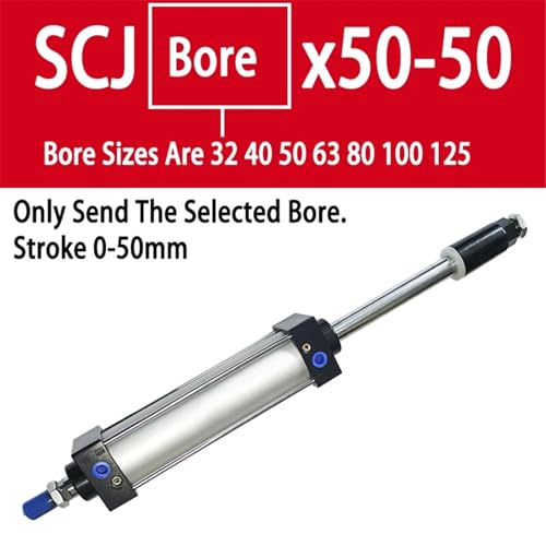 Vérin pneumatique SCJ32 50mm piston aluminium double effet réglable - 3